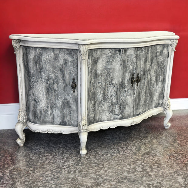 Casa Bonita Peruvian Hand-Painted Carved Wood Blanche Buffet