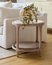 Surya x Becki Owens Collection Eve End Table with Marble Inset Top
