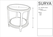Surya x Becki Owens Collection Eve End Table with Marble Inset Top