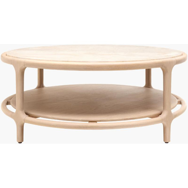 Surya x Becki Owens Collection Eve Coffee Table with Marble Inset Top