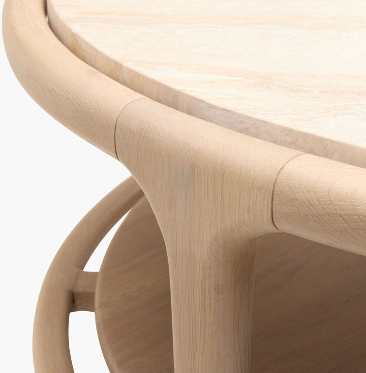 Surya x Becki Owens Collection Eve Coffee Table with Marble Inset Top