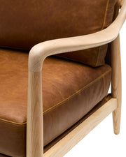 Becki Owens x SURYA Gaviota Accent Chair in Brown Leather