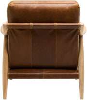 Becki Owens x SURYA Gaviota Accent Chair in Brown Leather