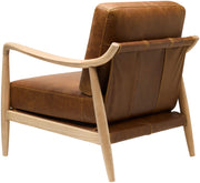 Becki Owens x SURYA Gaviota Accent Chair in Brown Leather