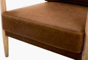 Becki Owens x SURYA Gaviota Accent Chair in Brown Leather