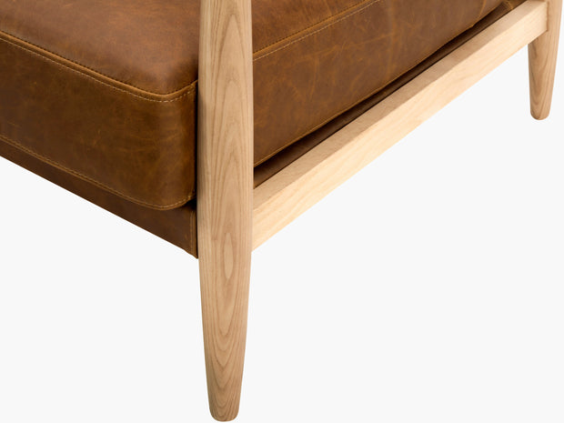 Becki Owens x SURYA Gaviota Accent Chair in Brown Leather