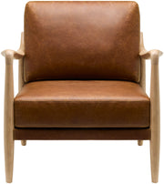 Becki Owens x SURYA Gaviota Accent Chair in Brown Leather