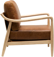 Becki Owens x SURYA Gaviota Accent Chair in Brown Leather