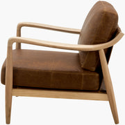 Becki Owens x SURYA Gaviota Accent Chair in Brown Leather
