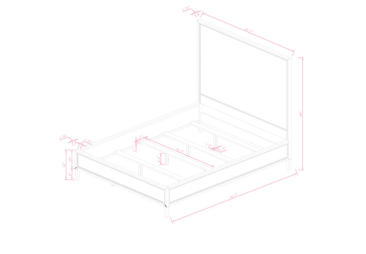 Surya x Becki Owens Collection Hermosa Wood and Rattan Bed