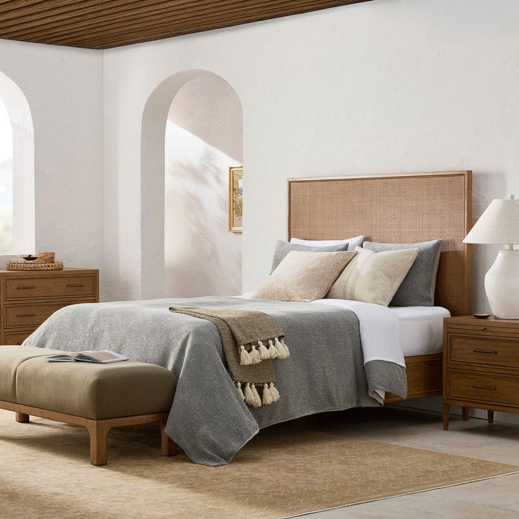 Surya x Becki Owens Collection Hermosa Wood and Rattan Bed