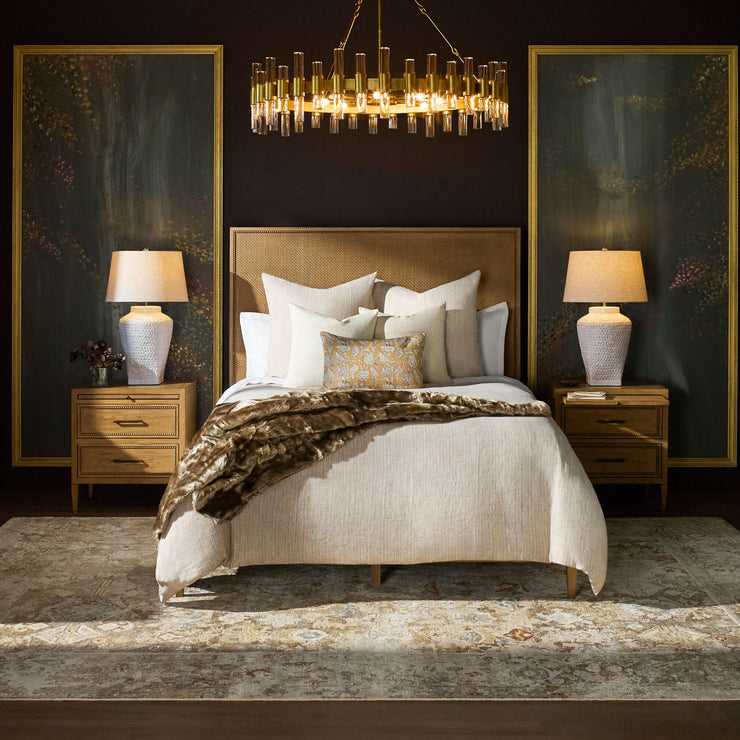 Surya x Becki Owens Collection Hermosa Wood and Rattan Bed