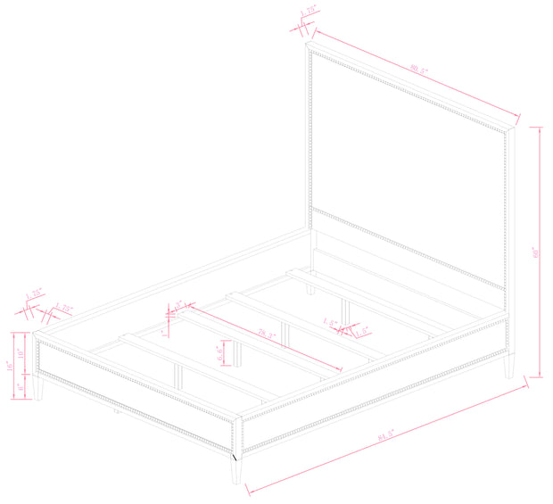 Surya x Becki Owens Collection Hermosa Wood and Rattan Bed