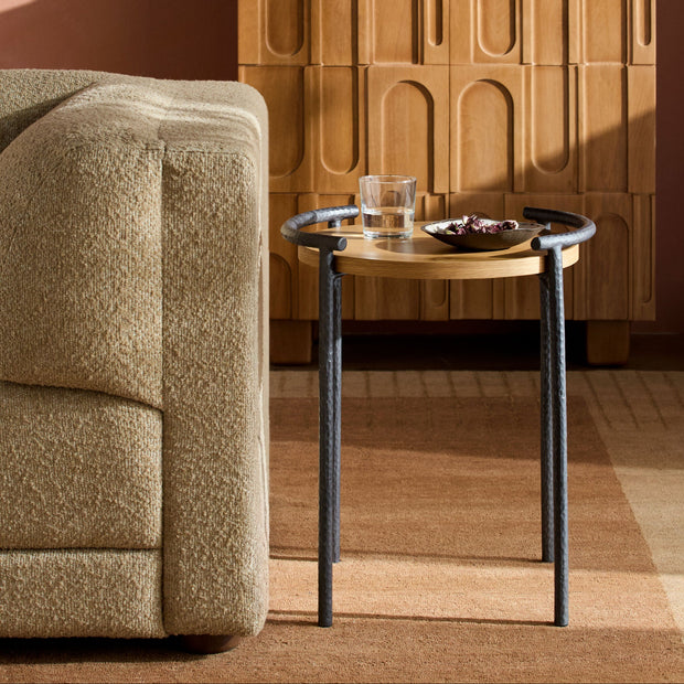 Becki Owens x SURYA Ojai Iron and Wood End Table
