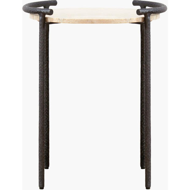 Becki Owens x SURYA Ojai Iron and Marble End Table