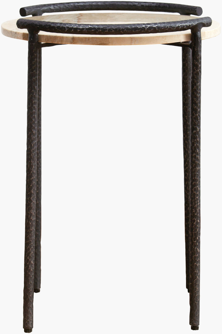 Becki Owens x SURYA Ojai Iron and Marble End Table