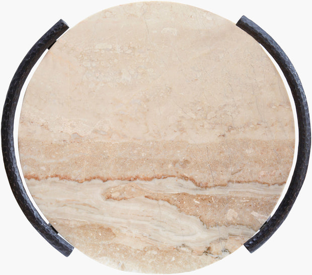 Becki Owens x SURYA Ojai Iron and Marble End Table