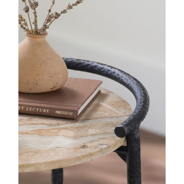 Becki Owens x SURYA Ojai Iron and Marble End Table