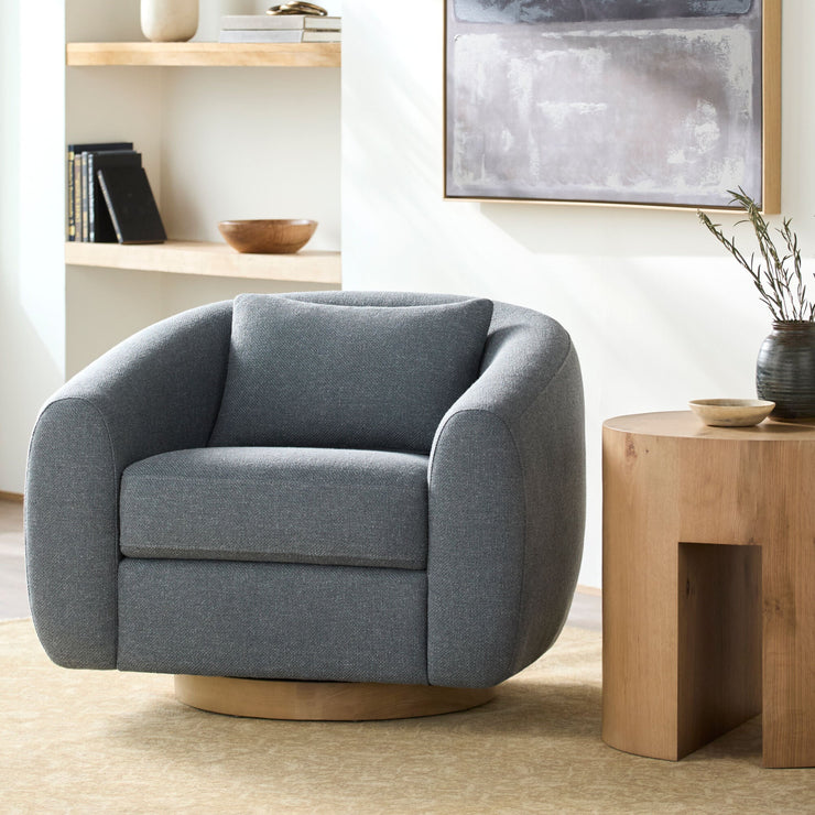 Surya x Becki Owens Collection Lomo Swivel Chair in Blue