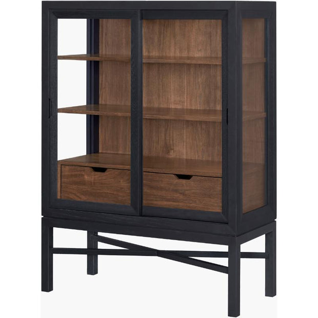 Surya x Becki Owens Collection Modern Marin Bookcase in Black Stained Oak