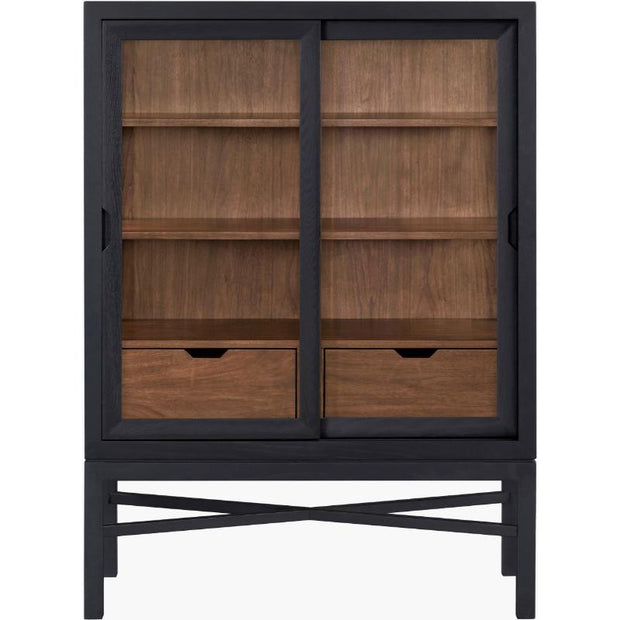 Surya x Becki Owens Collection Modern Marin Bookcase in Black Stained Oak