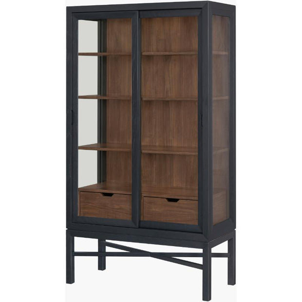 Surya x Becki Owens Collection Modern Tall Marin Bookcase in Black Stained Oak