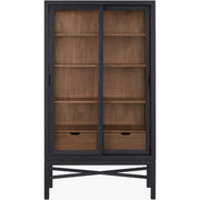Surya x Becki Owens Collection Modern Tall Marin Bookcase in Black Stained Oak