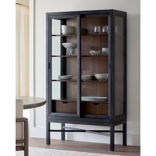 Surya x Becki Owens Collection Modern Tall Marin Bookcase in Black Stained Oak