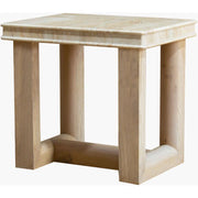 Surya x Becki Owens Collection Mayson Marble and Wood End Table
