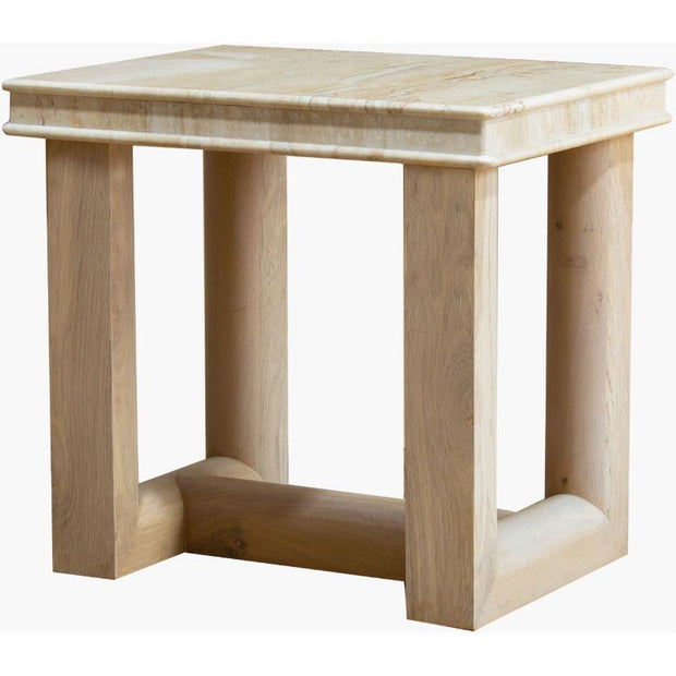 Surya x Becki Owens Collection Mayson Marble and Wood End Table