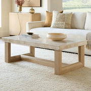 Surya x Becki Owens Collection Mayson Marble and Wood Coffee Table