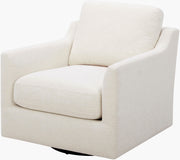 Becki Owens x SURYA Pismo Swivel Glider Chair in Off-White Linen