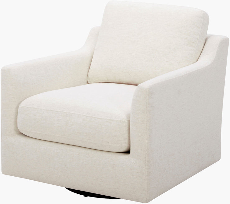 Becki Owens x SURYA Pismo Swivel Glider Chair in Off-White Linen