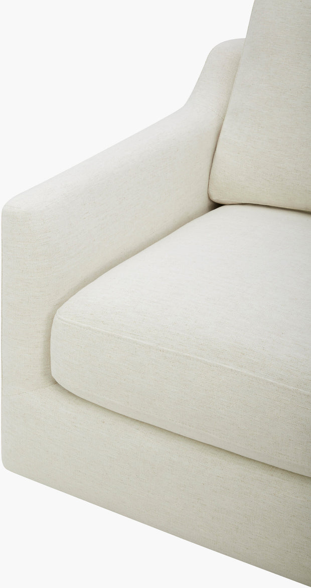 Becki Owens x SURYA Pismo Swivel Glider Chair in Off-White Linen