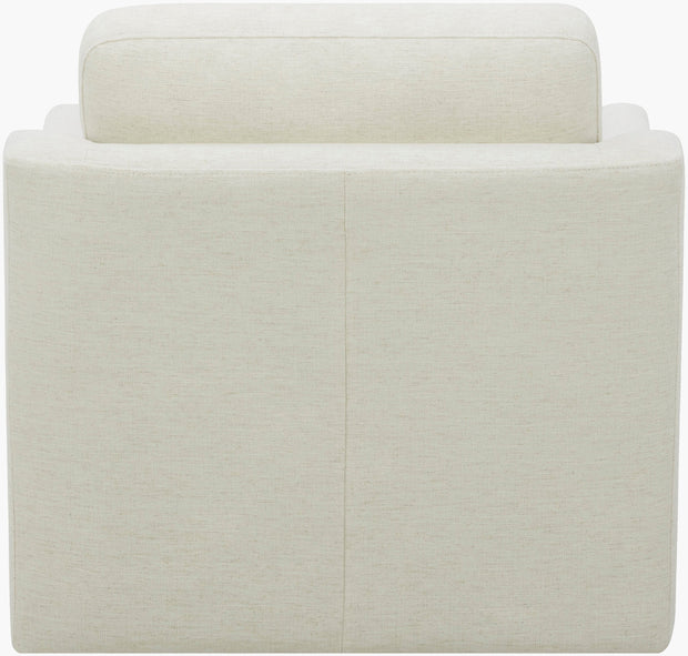 Becki Owens x SURYA Pismo Swivel Glider Chair in Off-White Linen