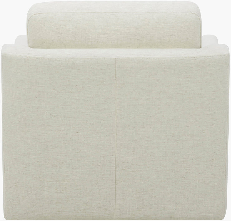 Becki Owens x SURYA Pismo Swivel Glider Chair in Off-White Linen