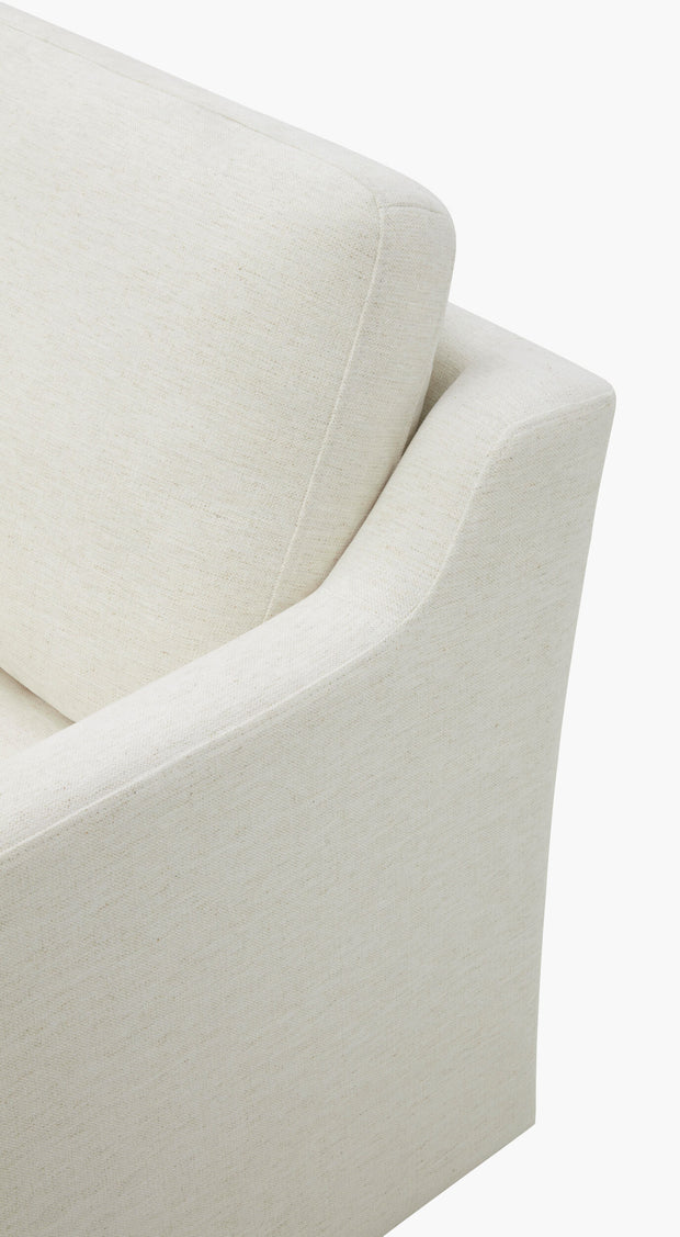 Becki Owens x SURYA Pismo Swivel Glider Chair in Off-White Linen