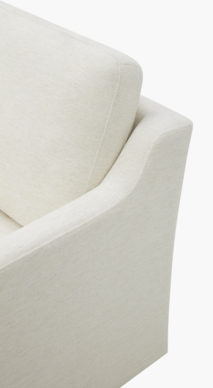 Becki Owens x SURYA Pismo Swivel Glider Chair in Off-White Linen