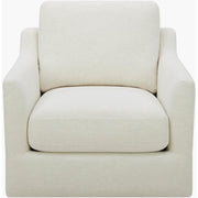 Becki Owens x SURYA Pismo Swivel Glider Chair in Off-White Linen