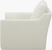 Becki Owens x SURYA Pismo Swivel Glider Chair in Off-White Linen