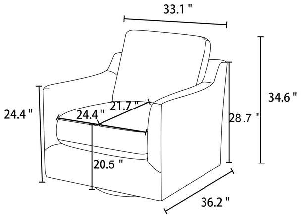 Becki Owens x SURYA Pismo Swivel Glider Chair in Off-White Linen