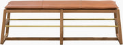 Becki Owens x SURYA Richie Leather, Brass and Wood Bench