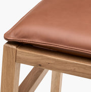 Becki Owens x SURYA Ritchie Leather, Brass and Wood Counter Stool