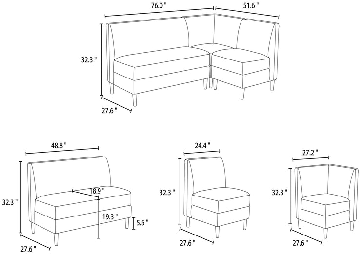 Becki Owens x SURYA Stinson Banquette Dining Bench