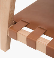 Becki Owens x SURYA Taft Hemlock Wood and Leather End Table