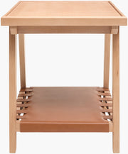 Becki Owens x SURYA Taft Hemlock Wood and Leather End Table
