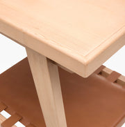 Becki Owens x SURYA Taft Hemlock Wood and Leather End Table