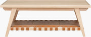 Becki Owens x SURYA Taft Hemlock Wood and Leather Coffee Table