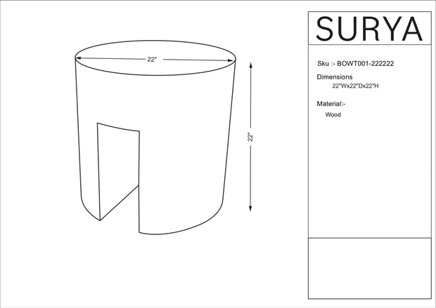 Becki Owens x SURYA Whitly Black Wood End Table