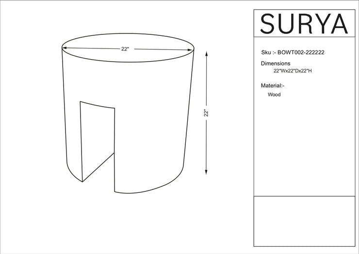 Becki Owens x SURYA Whitly Brown Wood End Table